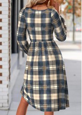 Multi Color Tummy Coverage Plaid Long Sleeve Dress | thumb picture 