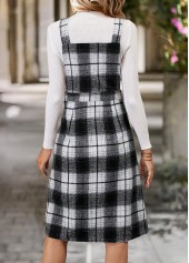 Black Tummy Coverage Plaid Sleeveless Tank Dress | thumb picture 