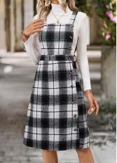 Black Tummy Coverage Plaid Sleeveless Tank Dress | thumb picture 