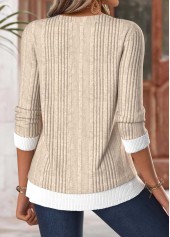 Light Camel Tummy Coverage Long Sleeve T Shirt | thumb picture 