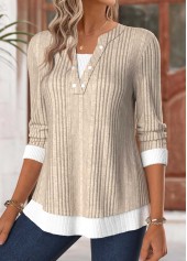 Light Camel Tummy Coverage Long Sleeve T Shirt | thumb picture 
