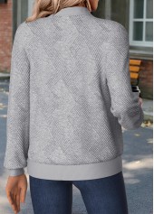 Light Grey Marl Tummy Coverage Long Sleeve Track Jacket | thumb picture 