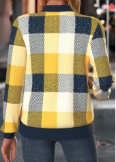 Multi Color Tummy Coverage Plaid Long Sleeve Jacket | thumb picture 