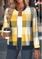 Multi Color Tummy Coverage Plaid Long Sleeve Jacket | thumb picture 