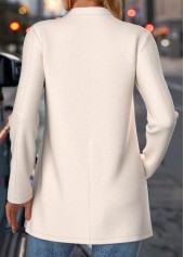 Beige Tummy Coverage Long Sleeve Stand Collar Coat | thumb picture 