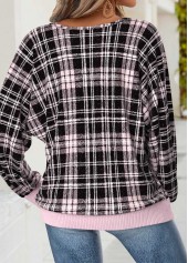 Light Pink Tummy Coverage Plaid Long Sleeve T Shirt | thumb picture 
