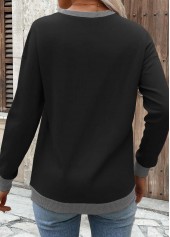 Black Tummy Coverage Long Sleeve Round Neck Sweatshirt | thumb picture 