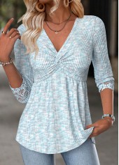 Light Blue Tummy Coverage Long Sleeve T Shirt