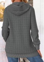 Dark Grey Tummy Coverage Long Sleeve Hooded Coat | thumb picture 