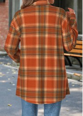 Orange Tummy Coverage Plaid Long Sleeve Shirt | thumb picture 