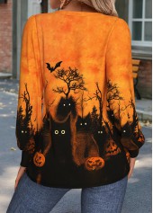 Halloween Orange Tuck Stitch Long Sleeve T Shirt | thumb picture 