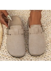 Light Camel Closed Toe Falt Slippers