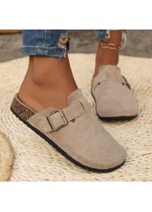 Light Camel Closed Toe Falt Slippers | thumb picture 