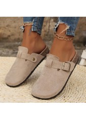 Light Camel Closed Toe Falt Slippers | thumb picture 