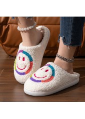 White Tweed Round Toe Falt Slippers | thumb picture 