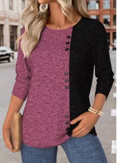 Dark Reddish Purple Tummy Coverage Long Sleeve T Shirt | thumb picture 