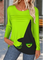 Halloween Neon Green Tummy Coverage Long Sleeve T Shirt | thumb picture 