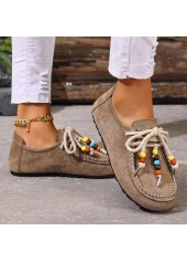 Gray Brown Nubuck Closed Toe Flats | thumb picture 