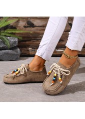 Gray Brown Nubuck Closed Toe Flats | thumb picture 