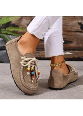 Gray Brown Nubuck Closed Toe Flats | thumb picture 