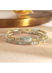 Sage Green Acrylic Beaded Bracelet Set