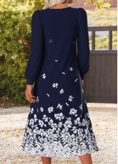 Multi Color Tummy Coverage Floral Print Long Sleeve Dress | thumb picture 