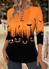 Halloween Orange Tummy Coverage Long Sleeve T Shirt | thumb picture 