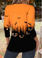 Halloween Orange Tummy Coverage Long Sleeve T Shirt | thumb picture 