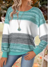 Mint Green Tummy Coverage Striped Long Sleeve T Shirt | thumb picture 