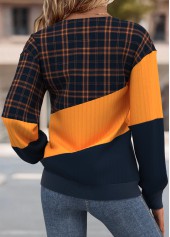 Multi Color Tummy Coverage Plaid Long Sleeve Sweatshirt | thumb picture 