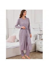 Dusty Purple Lounge Top and Pants and Cardigan