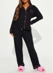 Black Long Sleeve Lounge Top and Pants