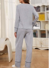 Light Grey Long Sleeve Lounge Top and Pants | thumb picture 