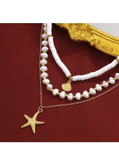 White Color Shell Alloy Detail Necklace | thumb picture 