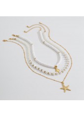 White Color Shell Alloy Detail Necklace | thumb picture 