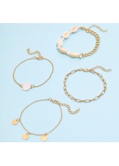 Golden Color Shell Alloy Detail Anklets | thumb picture 