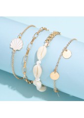 Golden Color Shell Alloy Detail Anklets | thumb picture 