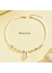 White Color Shell Alloy Detail Necklace | thumb picture 