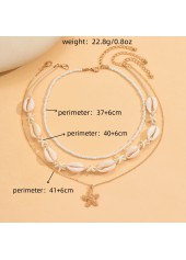 Beige Color Shell Alloy Detail Necklace | thumb picture 