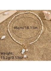 Beige Color Round Glass Detail Necklace | thumb picture 