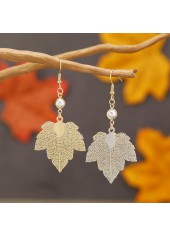 Halloween Champagne Leaf Alloy Deyail Earrings