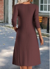 Deep Red Tummy Coverage Plaid Short Long Sleeve Dress | thumb picture 