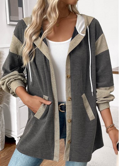 Dark Grey Marl Tummy Coverage Long Sleeve Hoodie