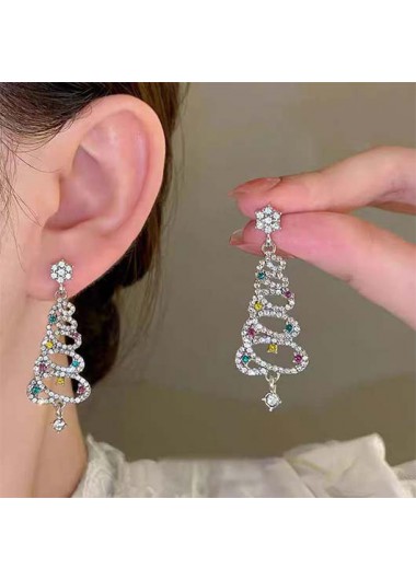 women clothes image of Christmas Silver Color Alloy Detail Earrings