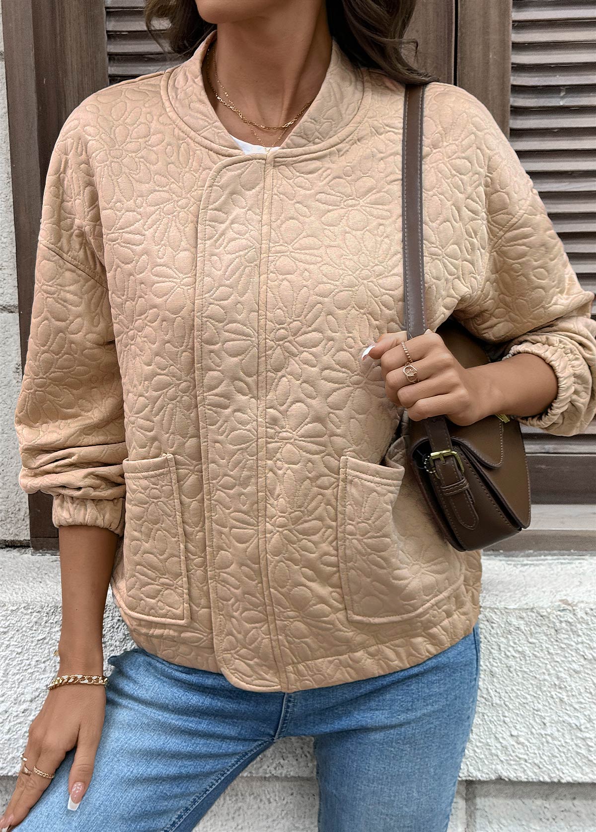 Light Coffee Tummy Coverage Long Sleeve Coat | picture 