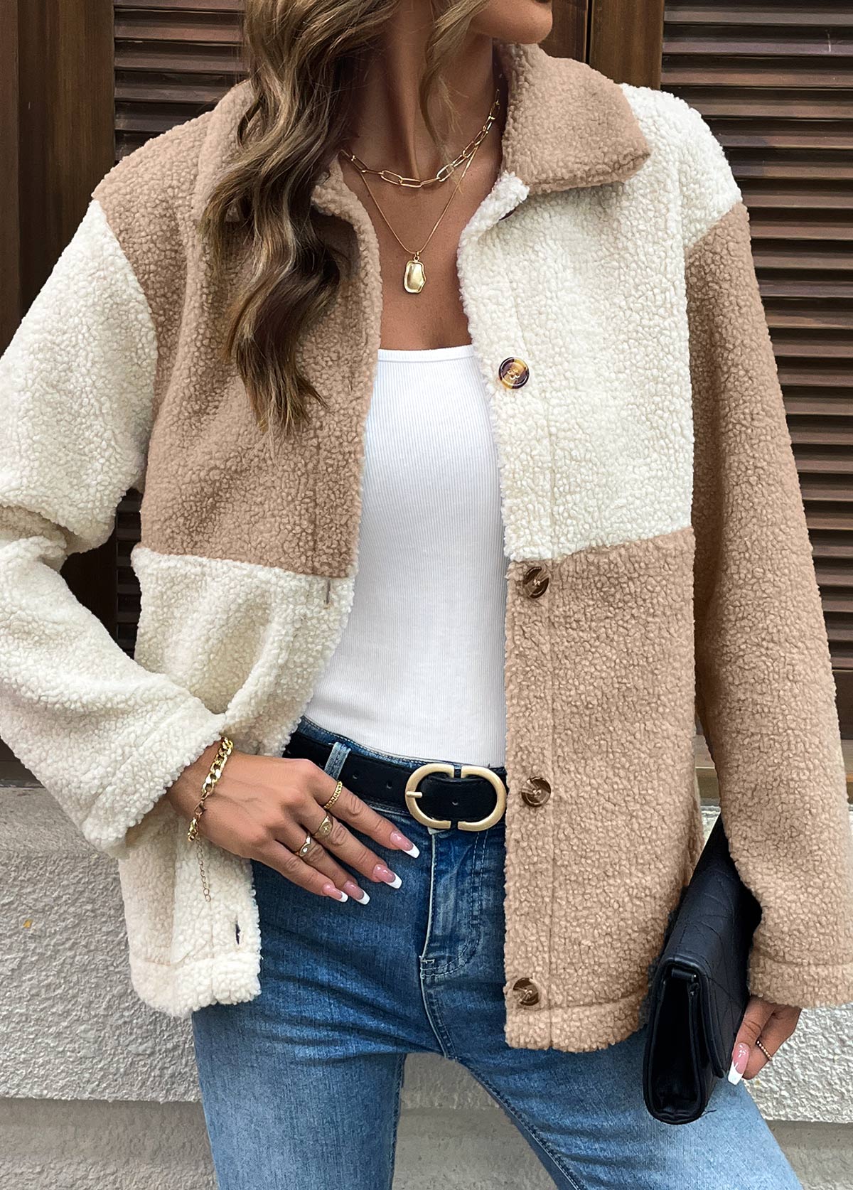 Light Coffee Tummy Coverage Long Sleeve Coat | picture 