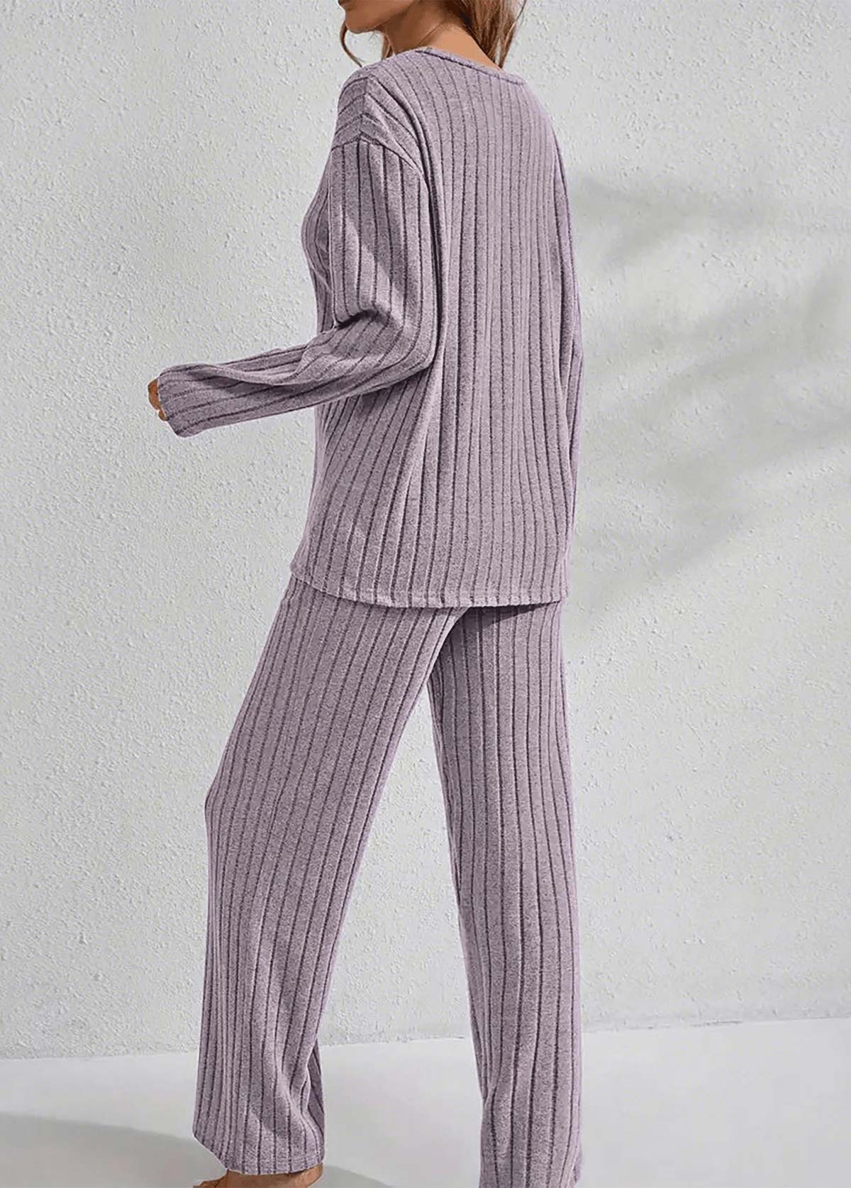 Dusty Purple Long Sleeve Lounge Top and Pants | picture 