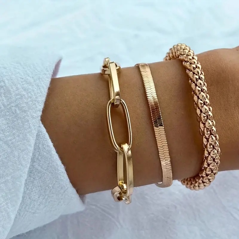 Golden Chain Design Alloy Bracelet Set | picture 