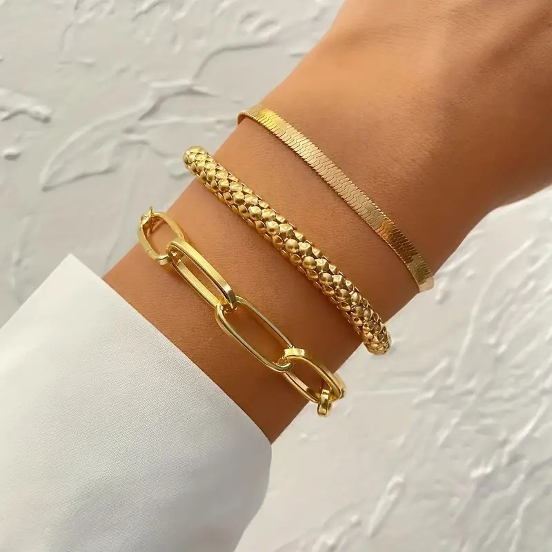 Golden Chain Design Alloy Bracelet Set | picture 
