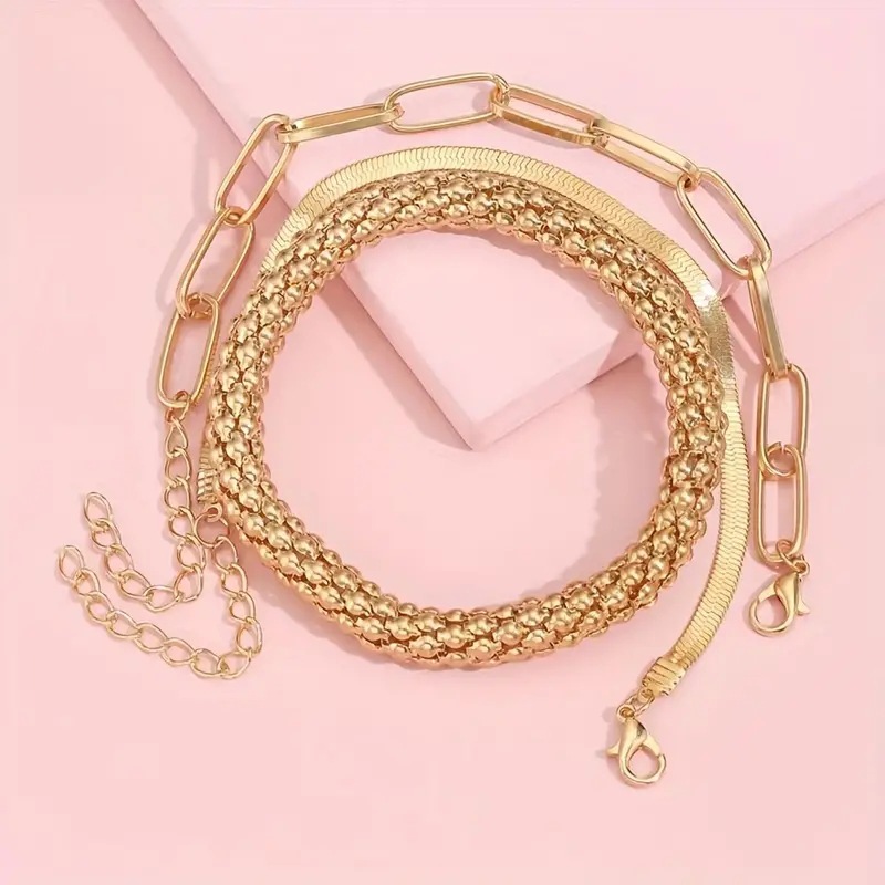 Golden Chain Design Alloy Bracelet Set | picture 